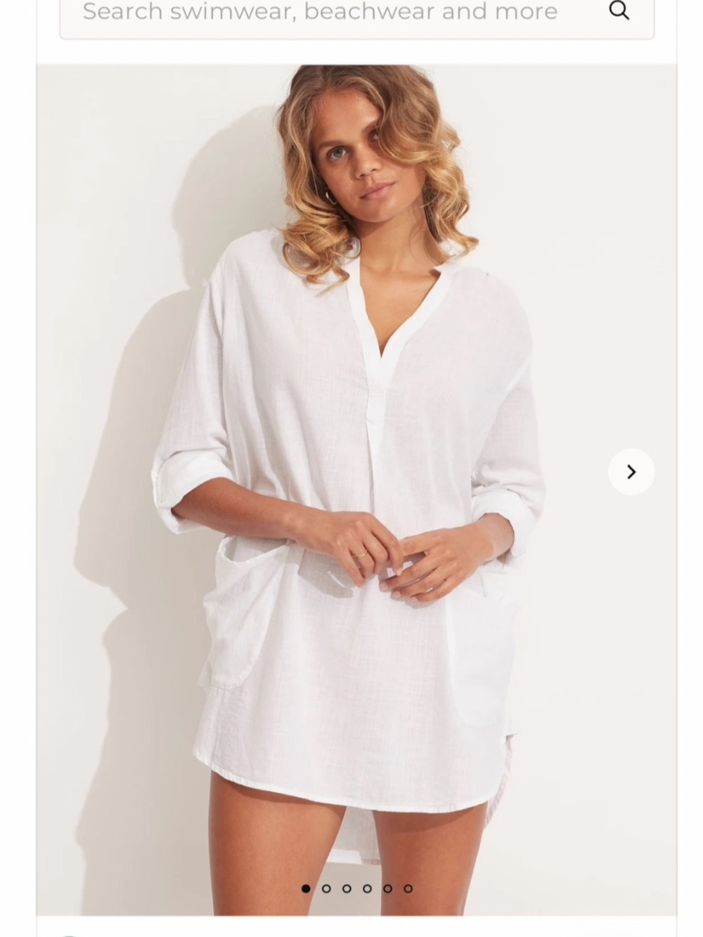 Seafolly White Women's Beach Tunic Cover-Up